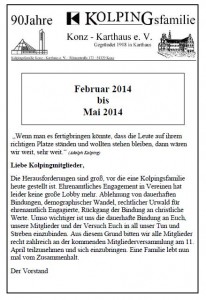 Infoheft Kolpingsfamilie 01.2014